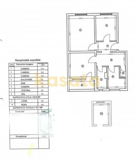 Gura Ialomitei, sector 3, decomandat, etaj 3/4, balcon 4, 5 mp, boxa cadastrala 7 mp